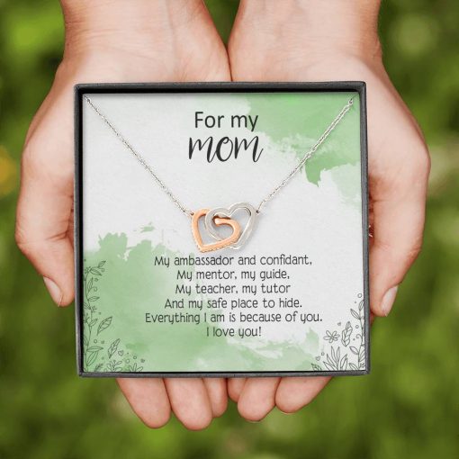 Gearhumans 3D For My Mom Happy Mothers Day Interlocking Hearts Necklace GS27042114 ShineOn Fulfillment