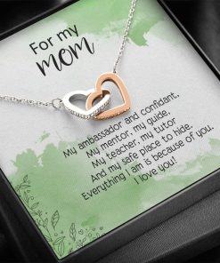 Gearhumans 3D For My Mom Happy Mothers Day Interlocking Hearts Necklace GS27042114 ShineOn Fulfillment Standard Box 