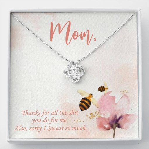 Gearhumans 3D For My Mom Happy Mothers Day Love Knot Necklace GS2204215 ShineOn Fulfillment Standard Box