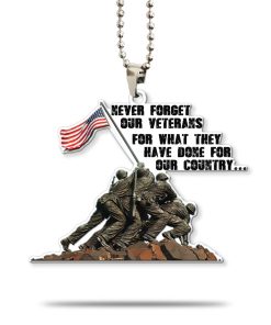 Gearhumans 3D Forever Remember Our Heroes Our Veterans Custom Car Hanging GO31052110 Car Hanging Car Hanging/1 Pack 