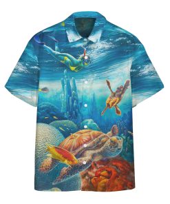 Gearhumans 3D Freediving With Sea Turtles Custom Short Sleeve Shirt GS16062117 Hawai Shirt Hawai Shirt S 