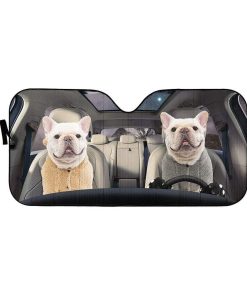 gearhumans 3D French Bulldog Custom Car Auto Sunshade GV120611 Auto Sunshade 57''x27.5'' 