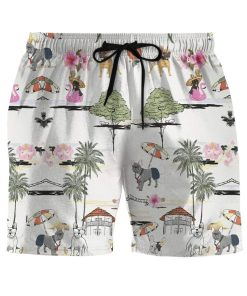 Gearhumans 3D French Bulldog Hawaii Beach Retro Custom Summer Beach Shorts Swim Trunks GV22065 Men Shorts Men Shorts S 