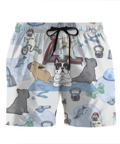 Gearhumans 3D French Bulldog Healthy And Balance Summer Beach Shorts Swim Trunks GV130713 Men Shorts Men Shorts S