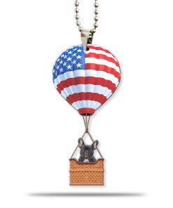 Gearhumans 3D French Bulldog In Hot Air Balloon Custom Car Hanging GW2705218 Car Hanging Car Hanging/1 Pack 