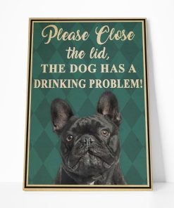 Gearhumans 3D French Bulldog Please Close The Lid Custom Canvas GW05058 Canvas 1 Piece Non Frame M