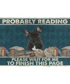 Gearhumans 3D French Bulldog Probably Reading Please Wait Custom Doormat GW28052110 Doormat Doormat S(15,8inchx23,6inch) 
