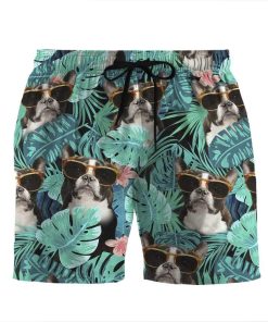 Gearhumans 3D French Bulldog Tropical Hawaii Custom Beach Shorts Swim Trunk GW13011 Men Shorts Men Shorts S