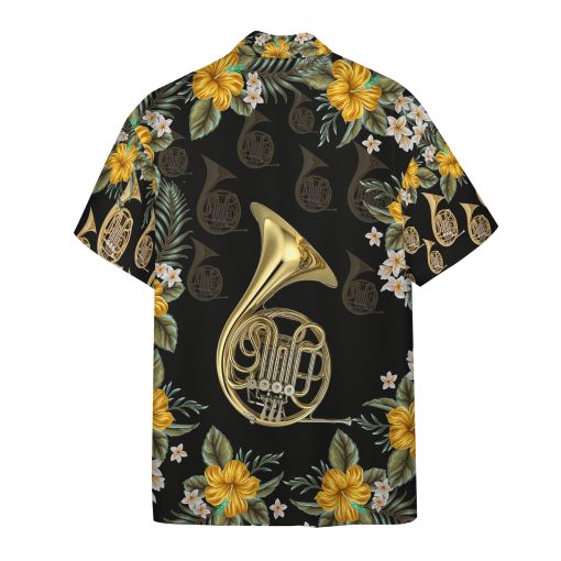 Gearhumans 3D French Horn Hawaii Shirt 2 Gearhumans 3D French Horn Hawaii Shirt GS1805216 Hawai Shirt