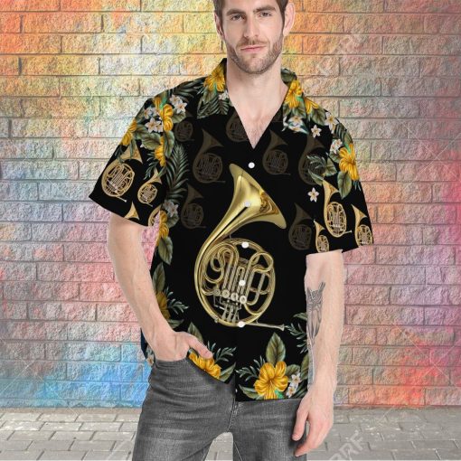 Gearhumans 3D French Horn Hawaii Shirt 6 Gearhumans 3D French Horn Hawaii Shirt GS1805216 Hawai Shirt