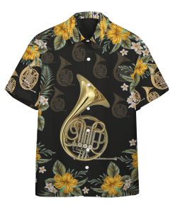 Gearhumans 3D French Horn Hawaii Shirt GS1805216 Hawai Shirt Short Sleeve Shirt S