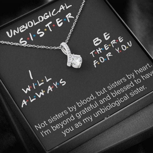 Gearhumans 3D Friendship Day Unbiological Sister Custom Hearts Necklace With Message Card 2 Gearhumans 3D Friendship Day Unbiological Sister Custom Hearts Necklace With Message Card GW05076 ShineOn Fulfillment