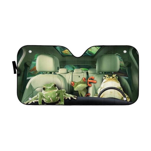 gearhumans 3D Frogs Custom Car Auto Sunshade GL100828 Auto Sunshade 57''x27.5''