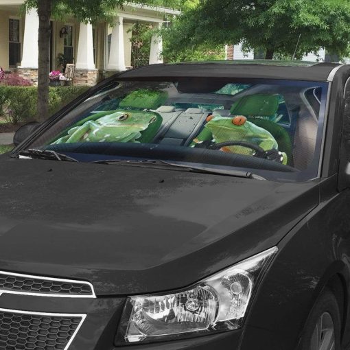 gearhumans 3D Frogs Custom Car Auto Sunshade GS30066 Auto Sunshade