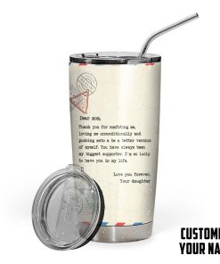 Gearhumans 3D From Daughter To Mom Mothers Day Gift Custom Name Design Insulated Vacuum Tumbler GW300328 Tumbler Long 20oz