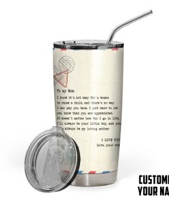 Gearhumans 3D From Son To Mom Mothers Day Gift Custom Name Design Insulated Vacuum Tumbler GW300329 Tumbler Long 20oz