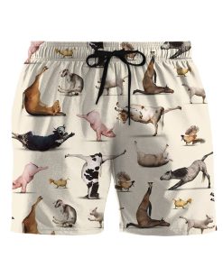 Gearhumans 3D Funny Farm Animal Yoga Custom Beach Shorts Swim Trunks GS11052122 Men Shorts Men Shorts S 