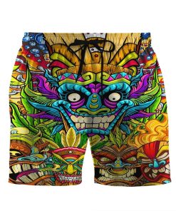 Gearhumans 3D Funny Tiki Custom Men Short GS0107219 Men Shorts Men Shorts S 
