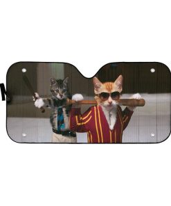 Gearhumans 3D Garfield Kittens Badass Custom Car Auto Sunshade GO23042122 Auto Sunshade 57''x27.5'' 