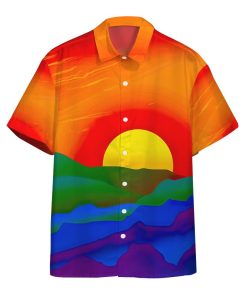 Gearhumans 3D Gay Pride Sunrise Custom Hawaii Shirt GS2105218 Hawai Shirt Short Sleeve Shirt S 
