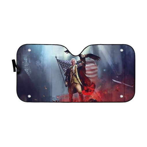 Gearhumans 3D George WARshington Custom Sunshade GO29062111 Auto Sunshade 57''x27.5''