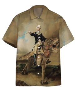 Gearhumans 3D George Washington Dinosaur Custom Short Sleeve Shirt GW2806212 Hawai Shirt Hawai Shirt S 