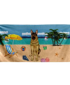 Gearhumans 3D German Shepherd Dog Custom Beach Towel GW1205216 Towel Towel 60''x30'' 