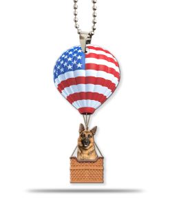 Gearhumans 3D German Shepherd Dog In Hot Air Balloon Custom Car Hanging GW2705213 Car Hanging Car Hanging/1 Pack 