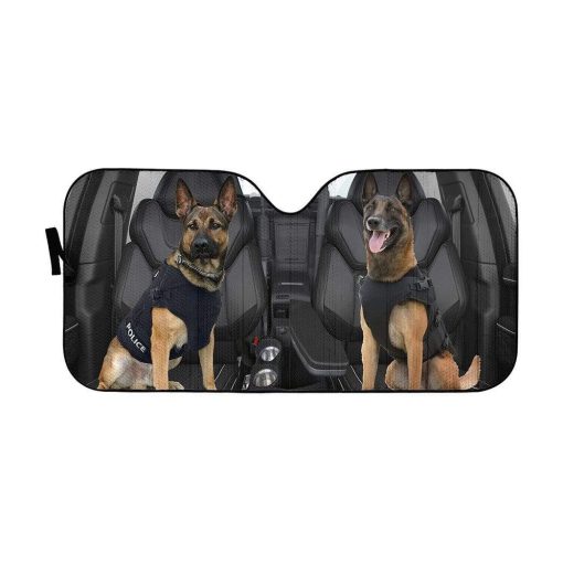 gearhumans 3D German Shepherd K-9 Custom Car Auto Sunshade GW02065 Auto Sunshade 57''x27.5''