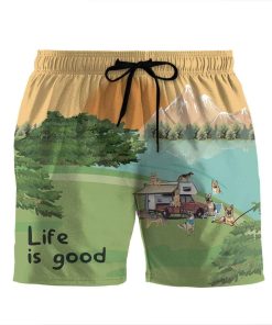 Gearhumans 3D German Shepherd Life Is Good Summer Beach Shorts Swim Trunks GV150712 Men Shorts Men Shorts S