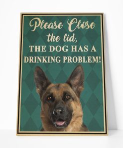 Gearhumans 3D German Shepherd Please Close The Lid Custom Canvas GW05057 Canvas 1 Piece Non Frame M