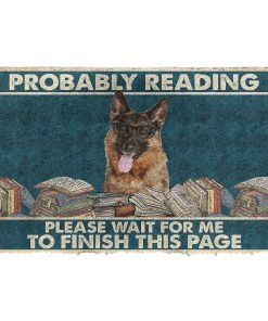 Gearhumans 3D German Shepherd Probably Reading Please Wait Custom Doormat GW2805219 Doormat Doormat S(15,8inchx23,6inch) 
