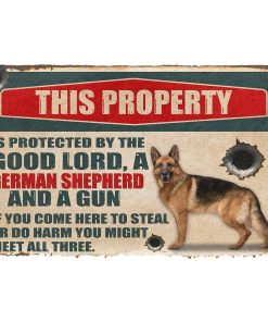Gearhumans 3D German Shepherd This Property Is Protected Custom Doormat GO06052113 Doormat Doormat S(15,8inchx23,6inch) 