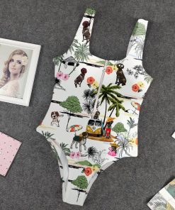 Gearhumans 3D German Shorthaired Pointer Dog Custom One Piece Swimsuit GW1805216 One-piece Swimsuit One-piece Swimsuit S