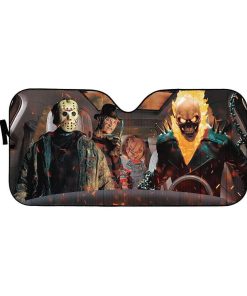 gearhumans 3D Ghost Rider Car Auto Sunshade GN12088 Auto Sunshade 57''x27.5'' 