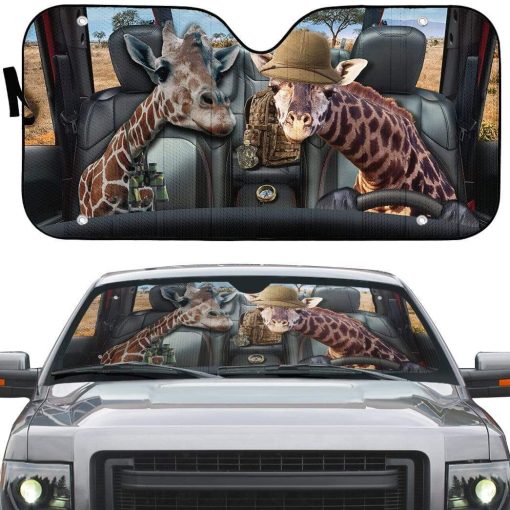 gearhumans 3D Giraffe Custom Car Auto Sunshade GS06073 Auto Sunshade