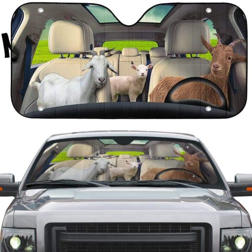 Gearhumans 3D Goat Custom Car Auto Sunshade 3 gearhumans 3D Goat Custom Car Auto Sunshade GL03083 Auto Sunshade