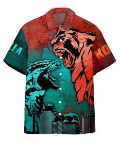 Gearhumans 3D Godzilla vs Kong Hawaii Shirt ZZ01045 Hawai Shirt Short Sleeve Shirt S 