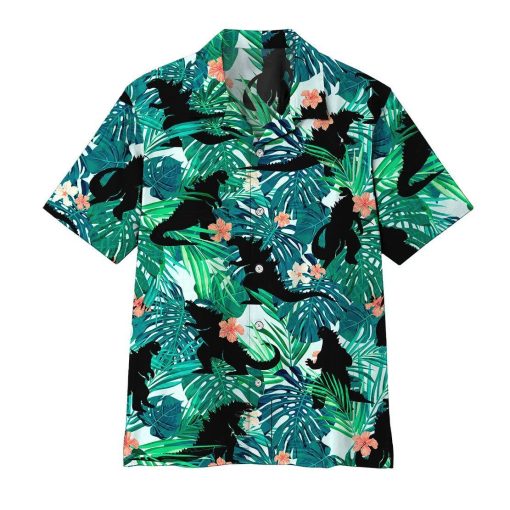 Gearhumans 3D Godzillla Hawaii Shirt ZZ06045 Hawai Shirt Short Sleeve Shirt S