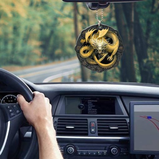 Gearhumans 3D Golden Asian Dragon Car Hanging GJ25052107 Car Hanging