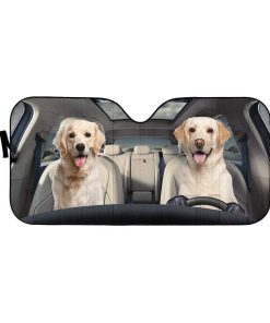 gearhumans 3D Golden Labrador Retriever Custom Car Auto Sunshade GS1702 Auto Sunshade 57''x27.5'' 