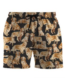 Gearhumans 3D Golden Retriever Custom Beach Shorts Swim Trunks GO14052112 Men Shorts Men Shorts S