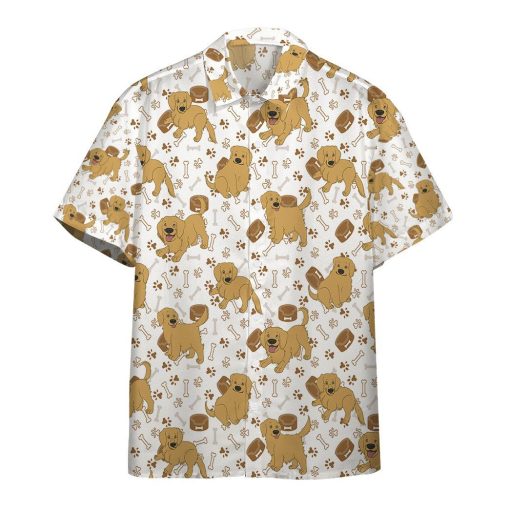 Gearhumans 3D Golden Retriever Custom Hawaii Shirt GO04052131 Hawai Shirt Short Sleeve Shirt S