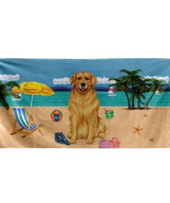 Gearhumans 3D Golden Retriever Dog Custom Beach Towel GW1205218 Towel Towel 60''x30'' 