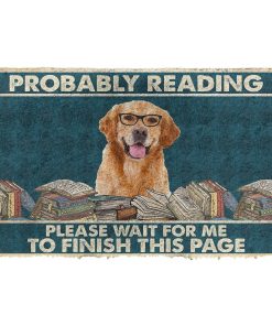 Gearhumans 3D Golden Retriever Probably Reading Please Wait Custom Doormat GW2805212 Doormat Doormat S(15,8inchx23,6inch) 