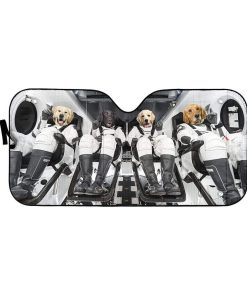 gearhumans 3D Golden Retriever Space X Custom Car Auto Sunshade GW17083 Auto Sunshade 57''x27.5''