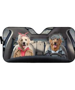 gearhumans 3D Golden Retriver Custom Car Auto Sunshade GW18055 Auto Sunshade 57''x27.5'' 