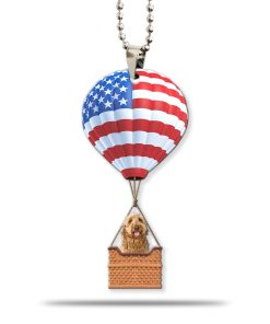 Gearhumans 3D Goldendoodle Dog In Hot Air Balloon Custom Car Hanging GW27052118 Car Hanging Car Hanging/1 Pack 