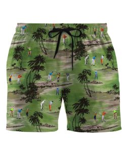 Gearhumans 3D Golf Hawaii Custom Beach Shorts Swim Trunks GS14052124 Men Shorts Men Shorts S 