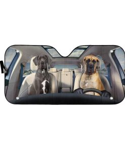 gearhumans 3D Great Dane Custom Sunshade GS19068 Auto Sunshade 57''x27.5'' 